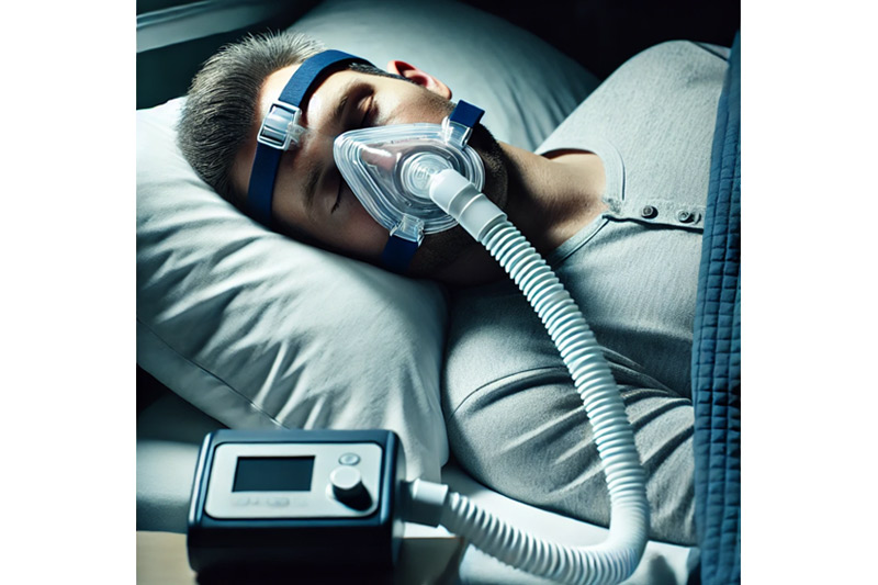 Person using CPAP machine